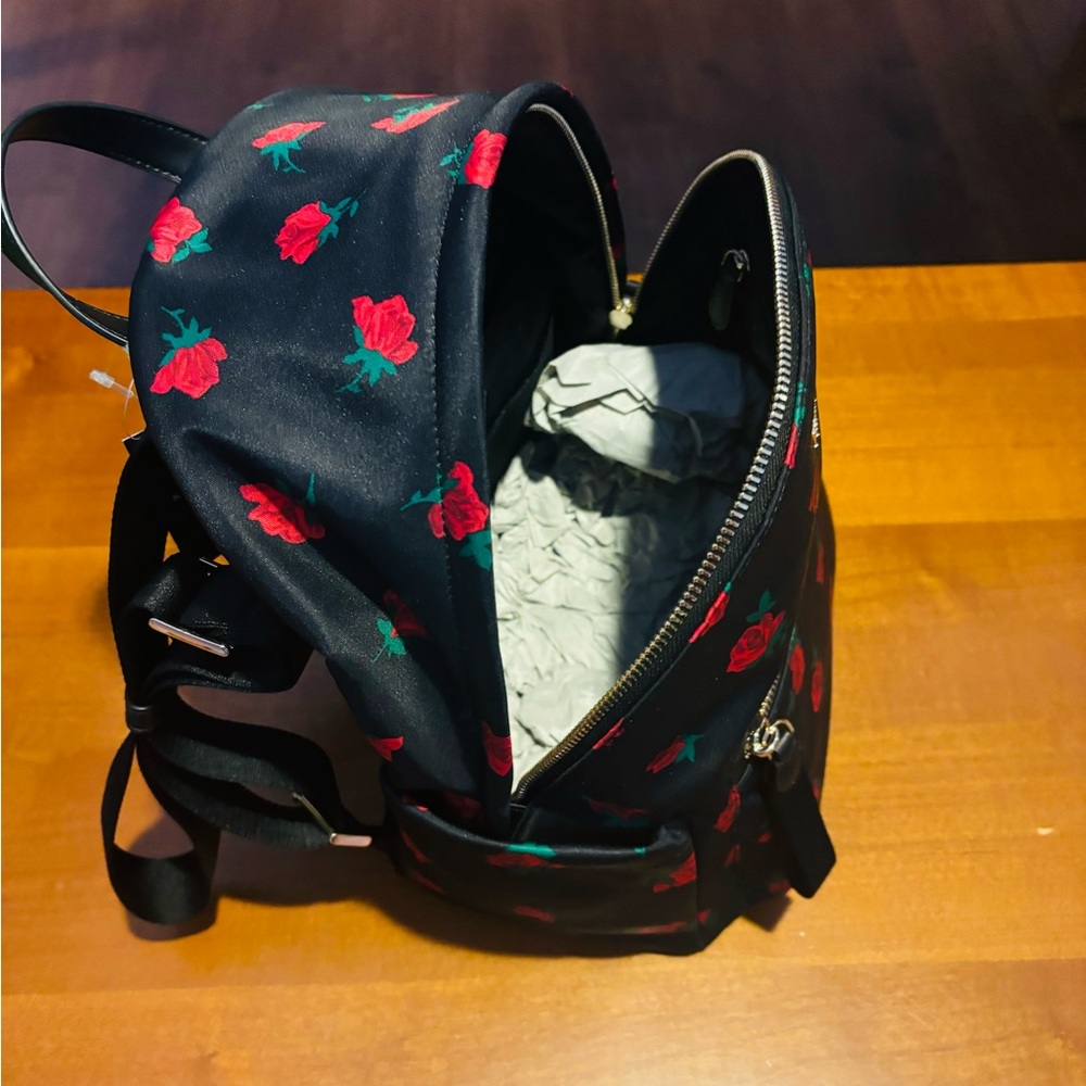 Kate Spade Black Backpack and Wallet Set with Red Floral Print. - Picture 9 of 9